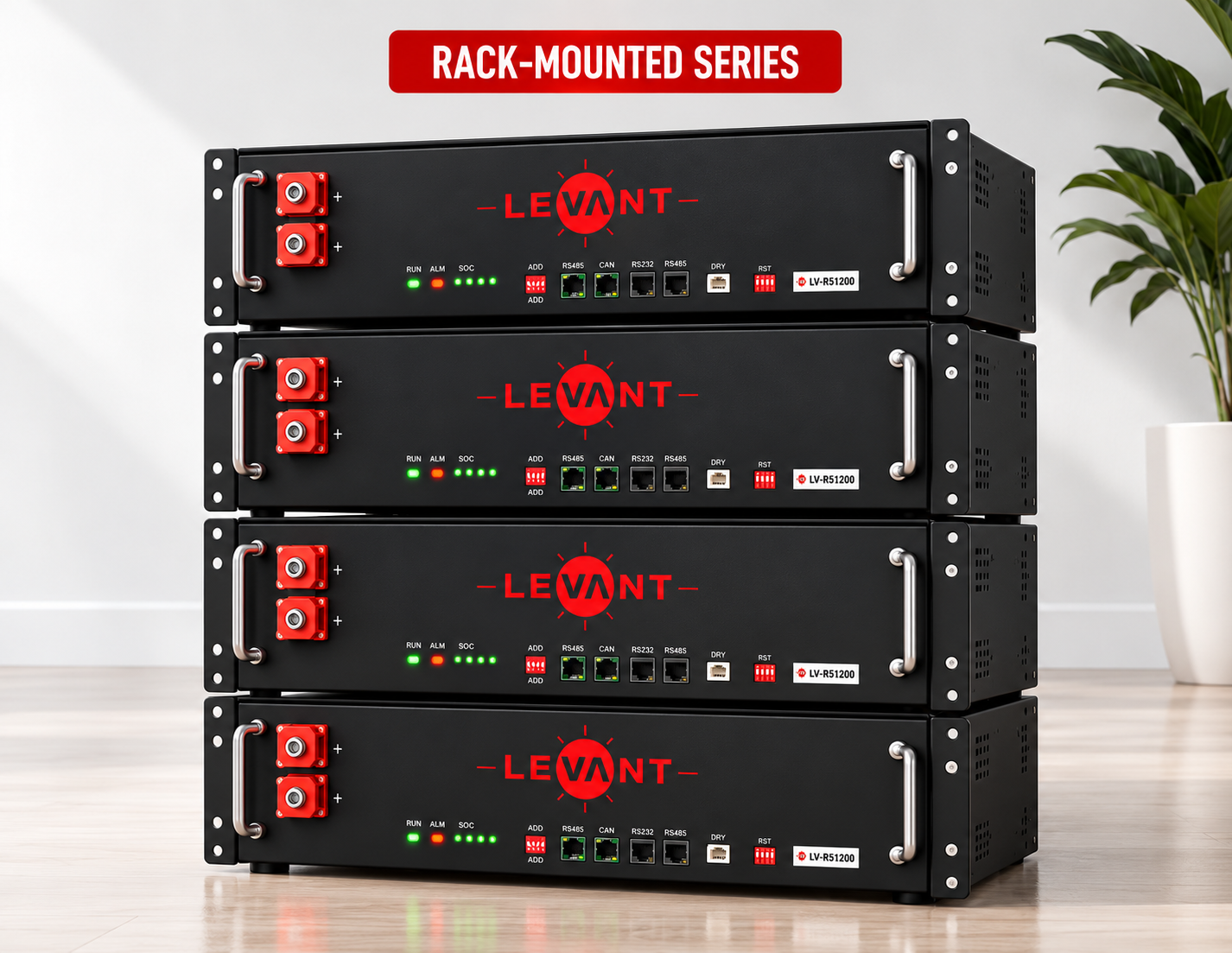 Levant Solar standard 19" rack-mounted lithium-ion battery
