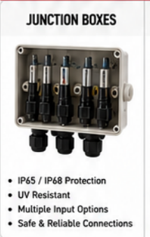 Solar junction boxes