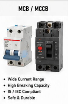 Solar MCB and MCCB circuit protection